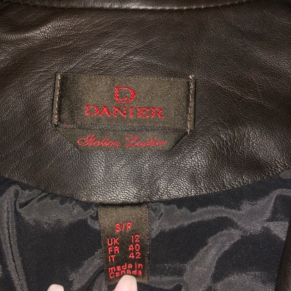 Damier Leather Brown cropped fitted jacket - Picture 2 of 6